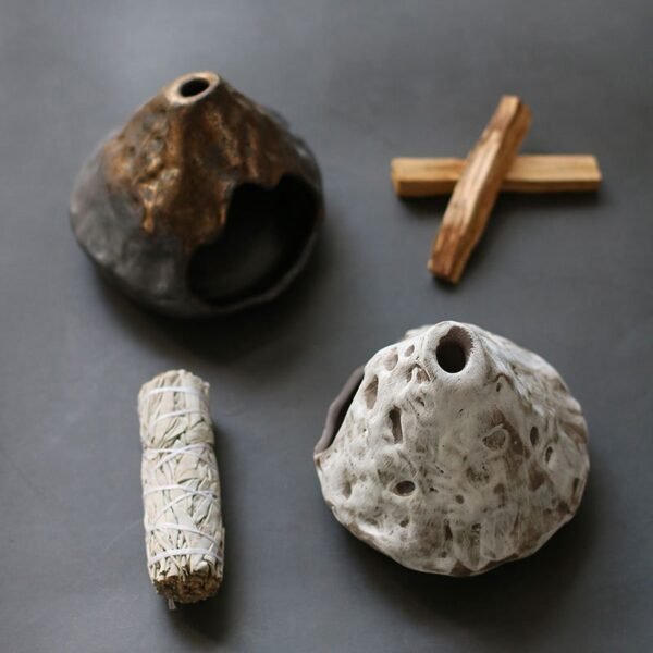 Incense Burner for Palo Santo/Cones -Stoneware-Look