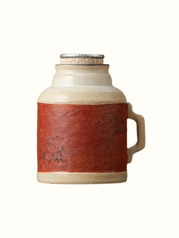 Clay Teapot with Vermilion Lacquer