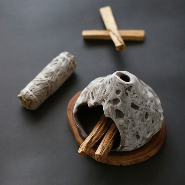 Incense Burner for Palo Santo/Cones -Stoneware-Look
