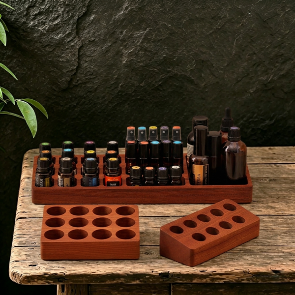 Essential Oil Tiered Wood Display - 5/10/15ml Bottles