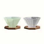 Resin Coffee Dripper with Wood Base - Octagon