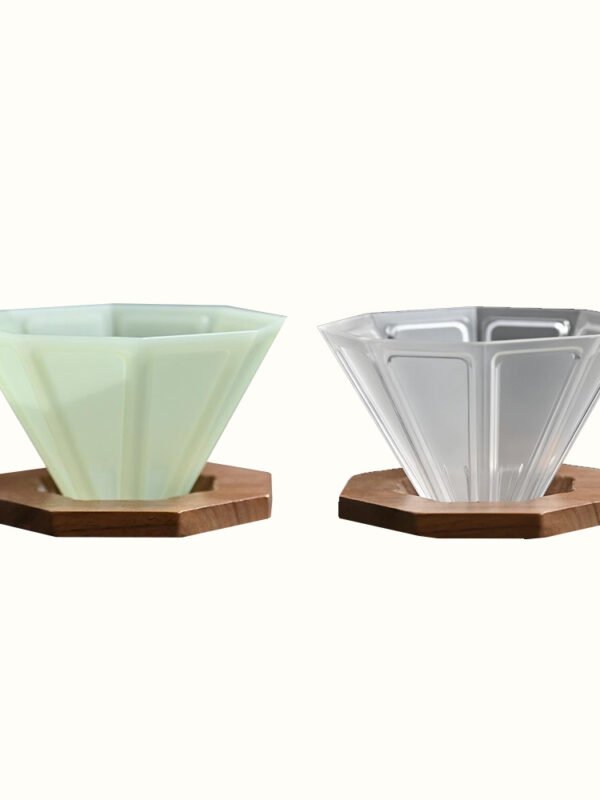 Resin Coffee Dripper with Wood Base - Octagon