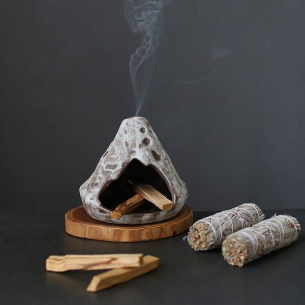 Incense Burner for Palo Santo/Cones -Stoneware-Look
