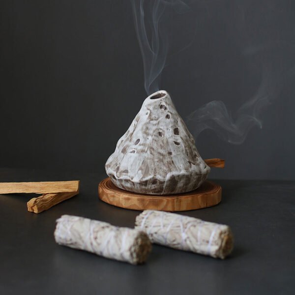 Incense Burner for Palo Santo/Cones -Stoneware-Look