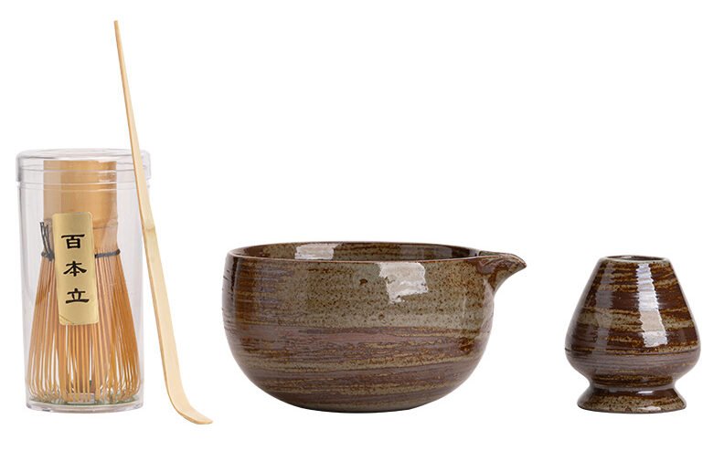 4pcs matcha set coarse ceramic