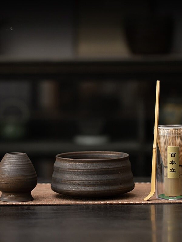Rustic matcha set iron black color
