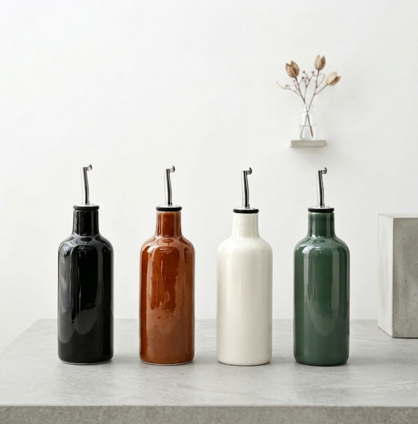 Olive Oil Dispenser - 500ml High-Fired Porcelain Cruet