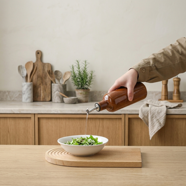 Olive Oil Dispenser - 500ml High-Fired Porcelain Cruet