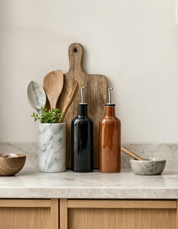 Olive Oil Dispenser - 500ml High-Fired Porcelain Cruet